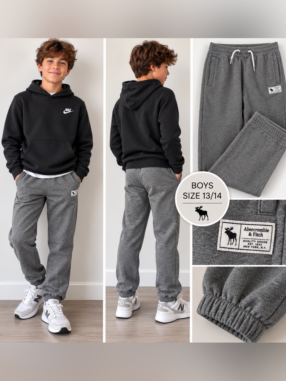 Abercrombie & Fitch Kids Heather Gray Sweat Joggers